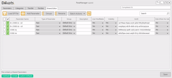 ParaManager add shared parameters
